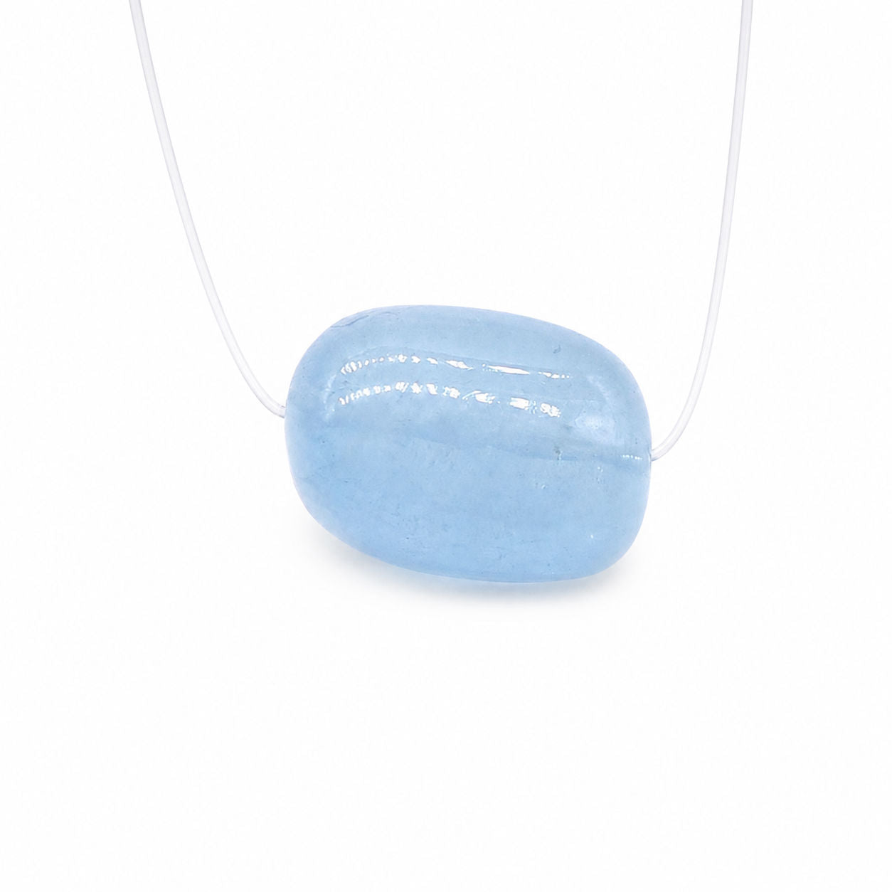 Aquamarine (Milky) Smooth Tumbled (Full Drill)