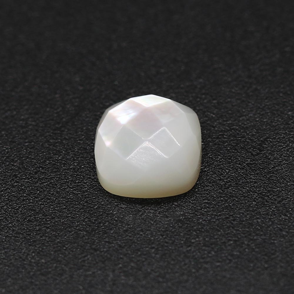 Mother of Pearl Cushion Checker Cut Faceted Cab