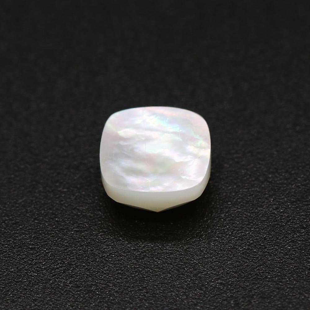 Mother of Pearl Cushion Checker Cut Faceted Cab