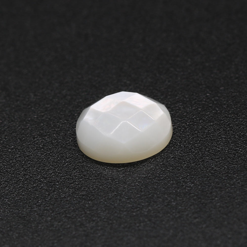 Mother of Pearl Oval Checker Cut Faceted Cab