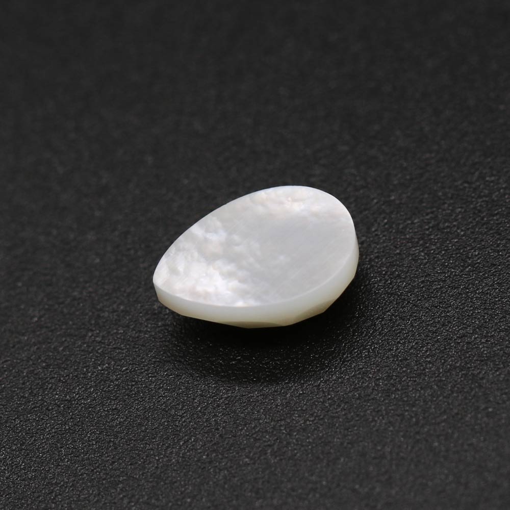 Mother of Pearl Pear Checker Cut Faceted Cab