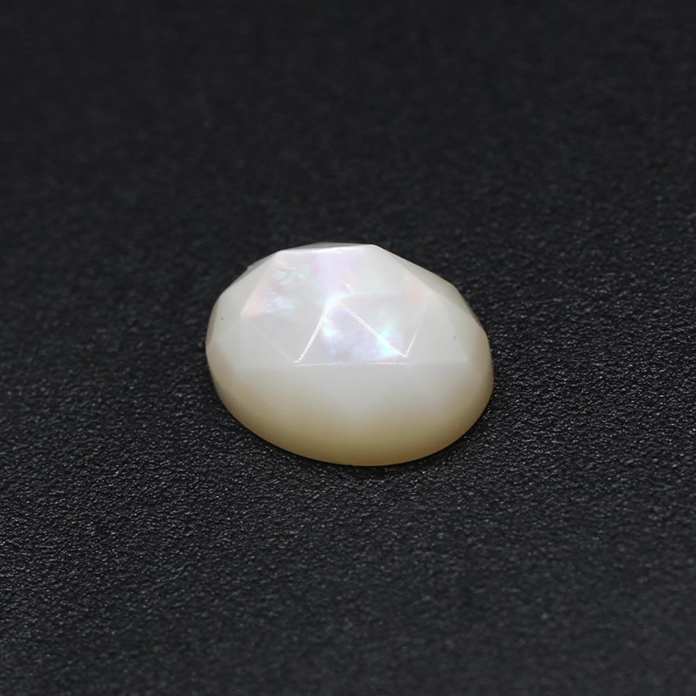 Mother of Pearl Oval Rose Cut Faceted Cab