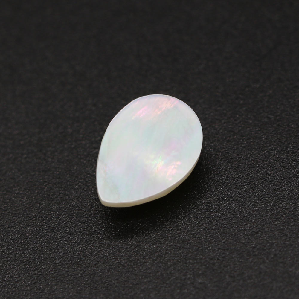 Mother of Pearl Pear Rose Cut Faceted Cab
