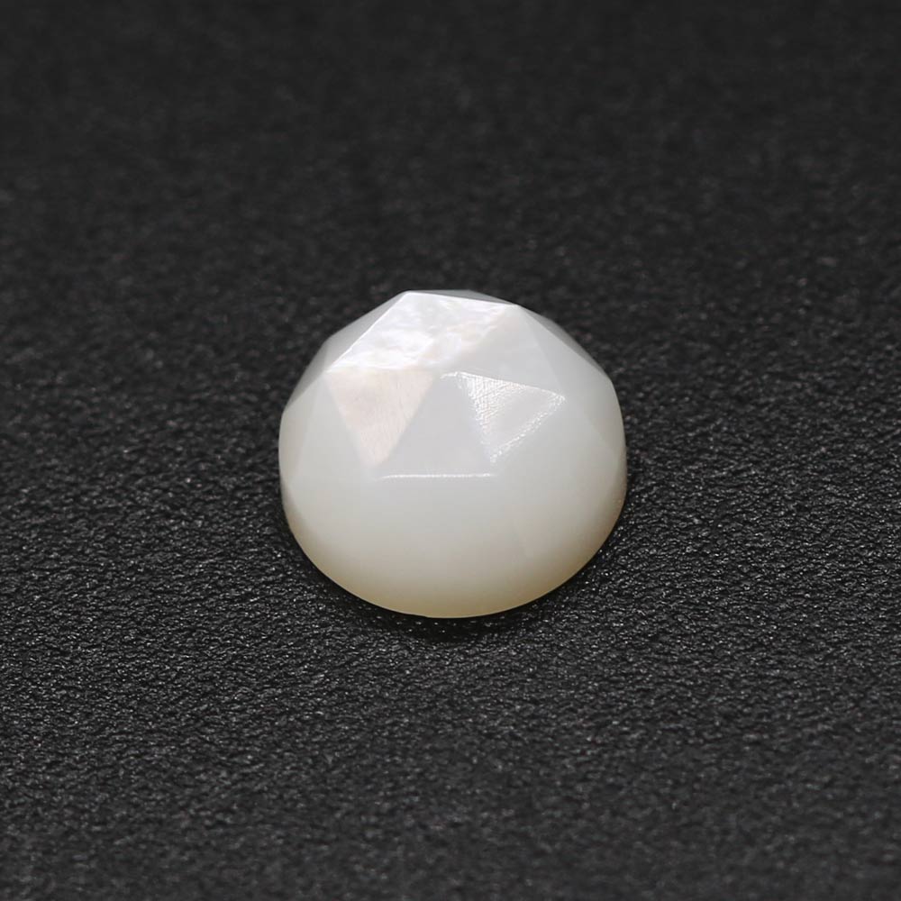 Mother of Pearl Round Rose Cut Faceted Cab