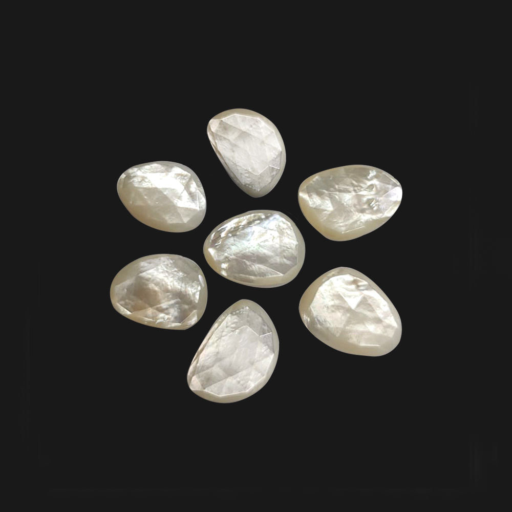 Mother of Pearl 17x13mm To 19x14mm Mix Rose Cut Slice Faceted