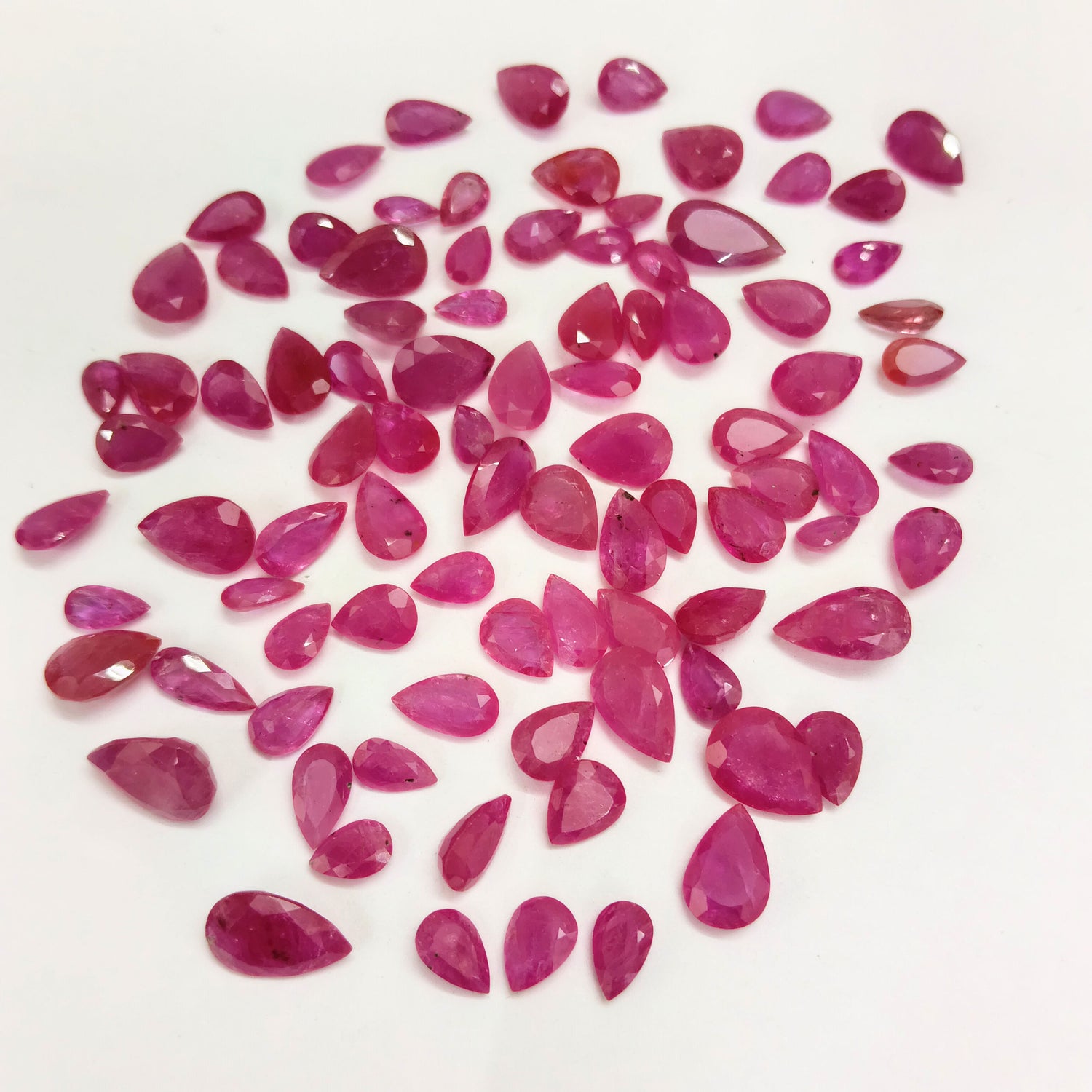 Natural Ruby (Mozambique) (Heated) 4.50x3mm to 13x8.50mm Pear Faceted