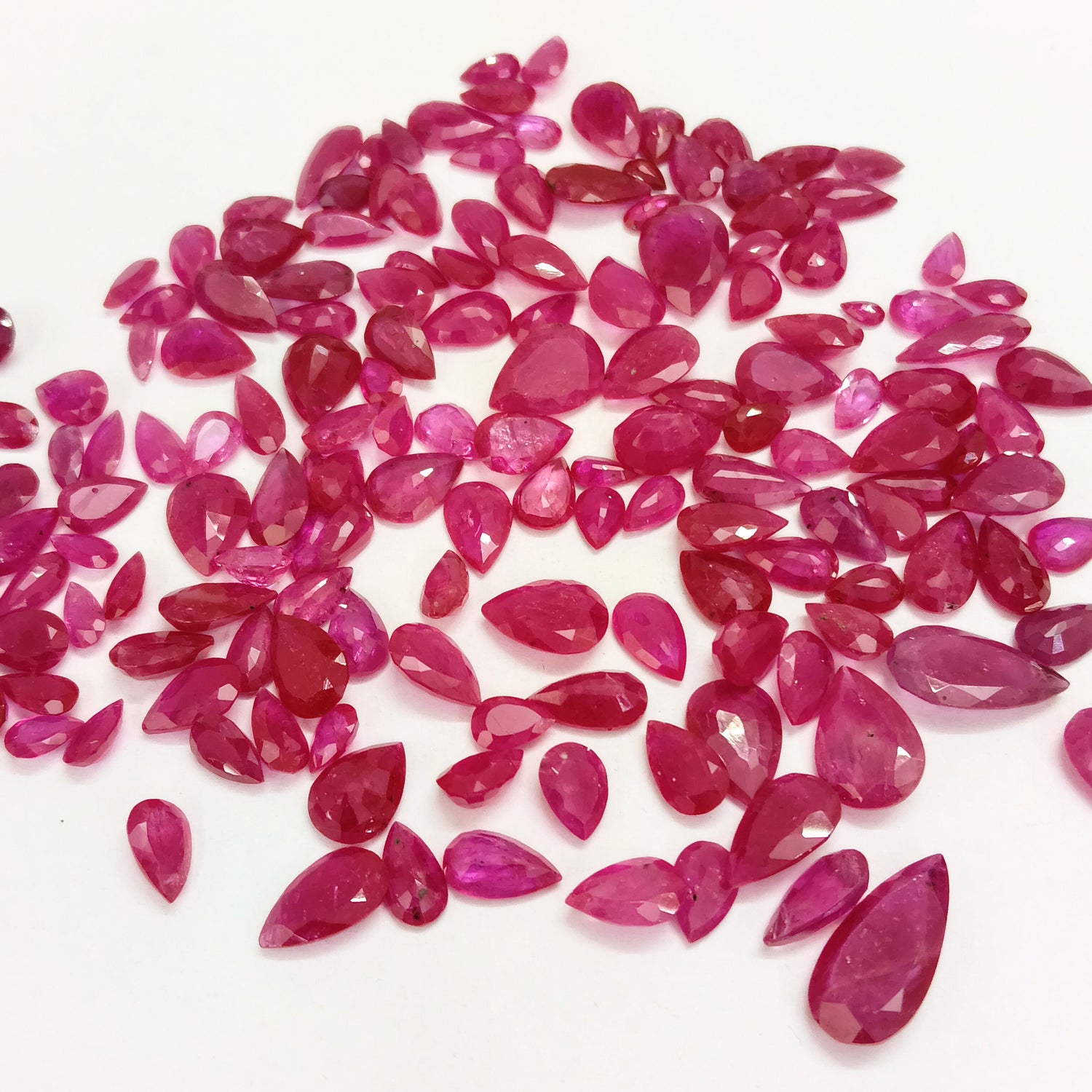 Natural Ruby (Mozambique) (Heated) 4x2.50mm to 16x7.50mm Pear Faceted
