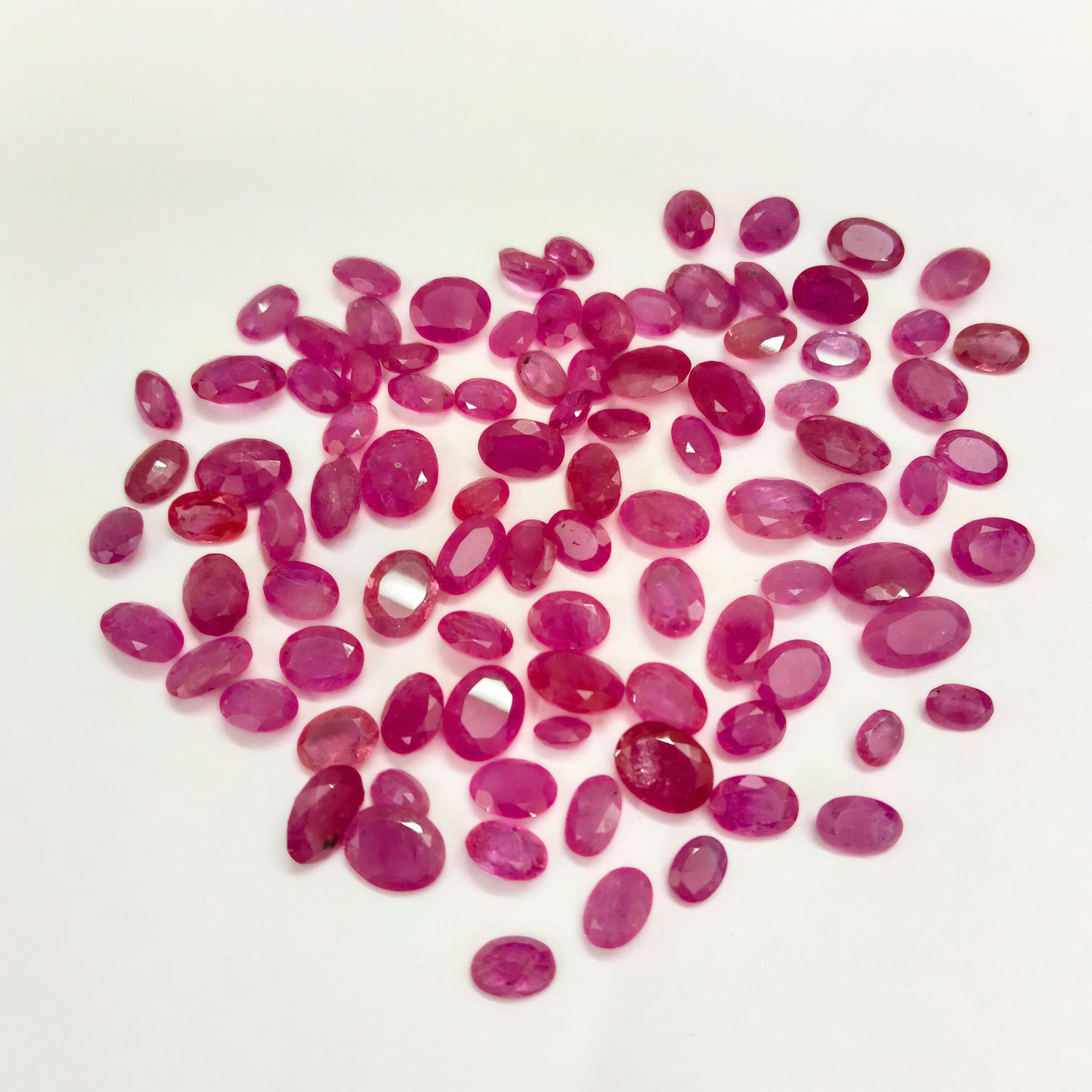 Natural Ruby (Mozambique) (Heated) 5.50x4mm to 9.50x7.50mm Oval Faceted