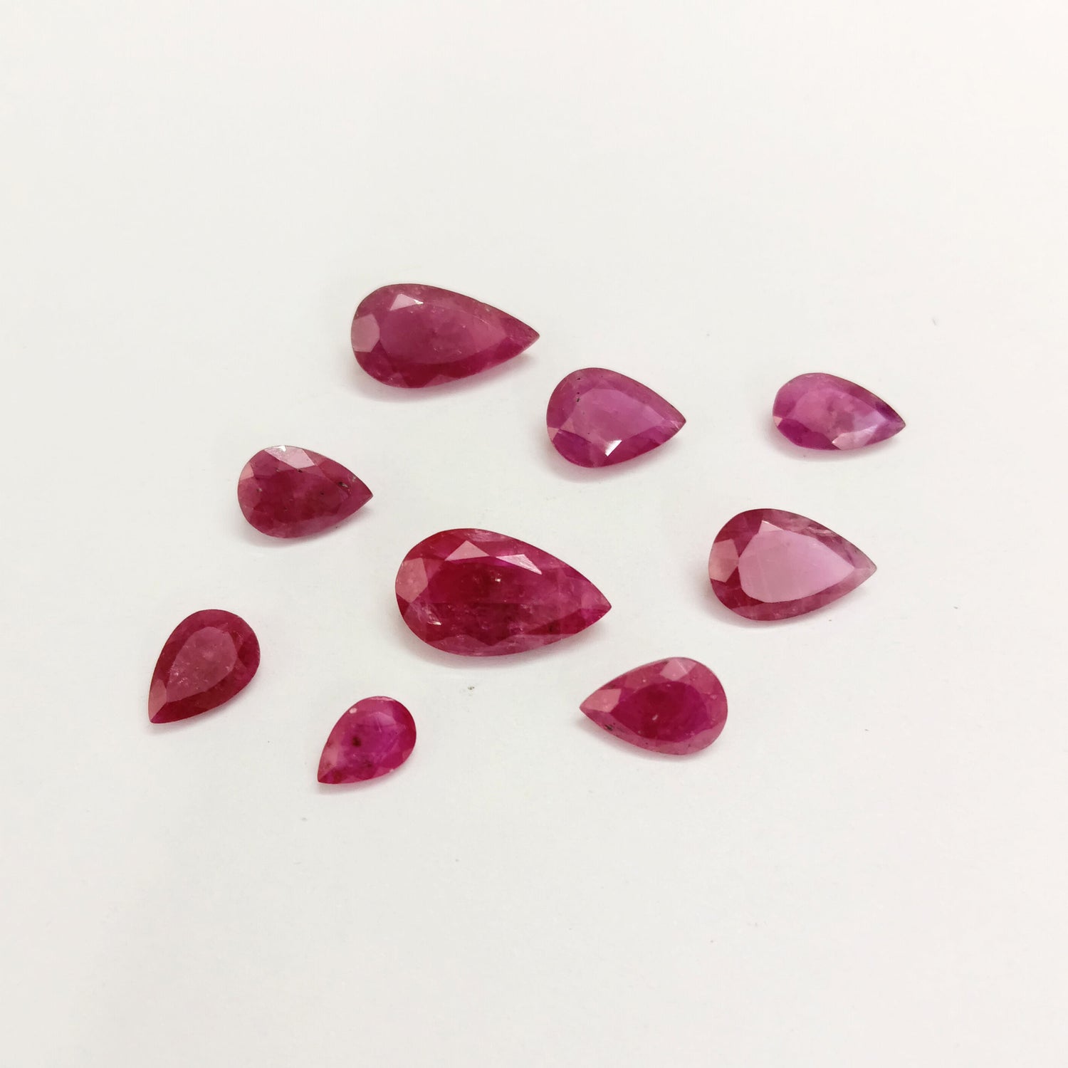 Natural Ruby (Mozambique) (Heated) 7x4.50mm to 13.50x8mm Pear Faceted