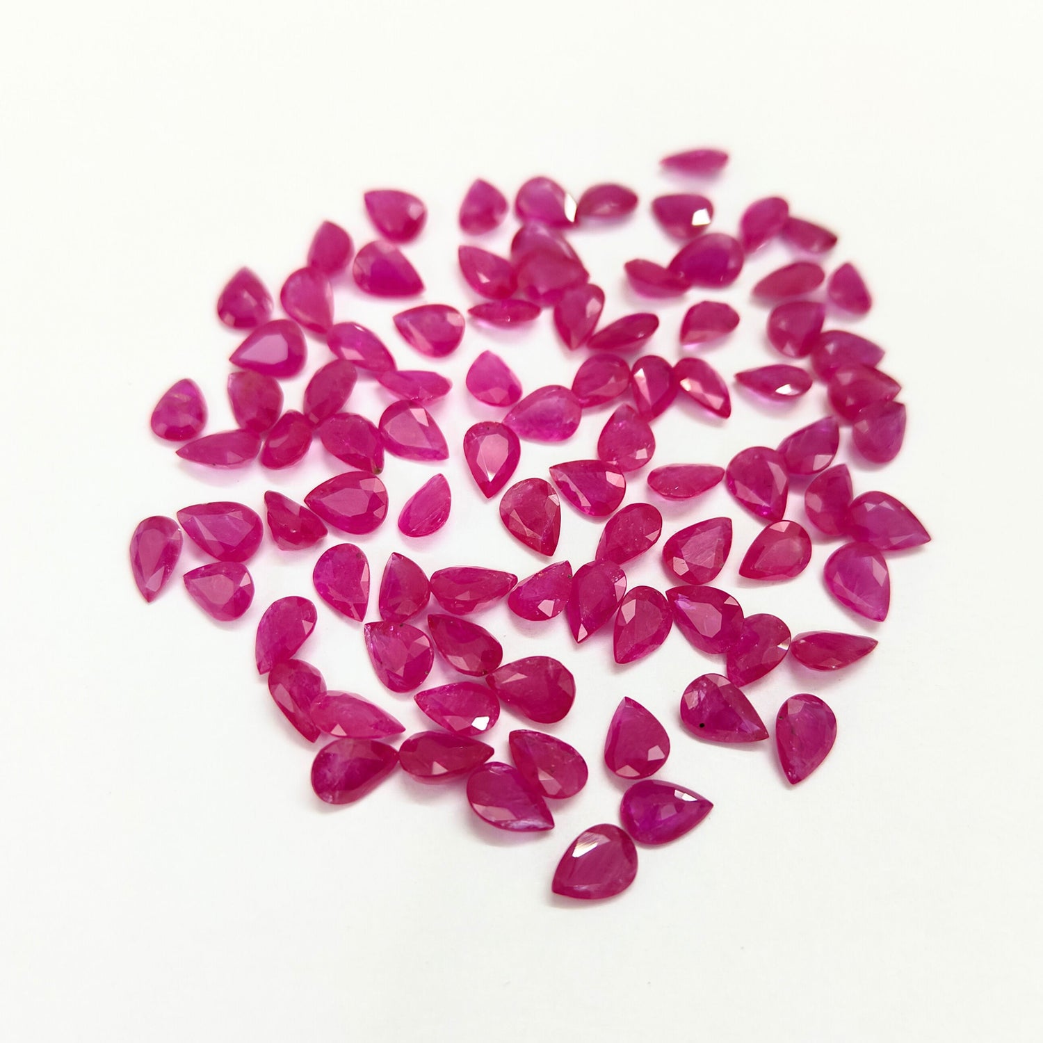 Natural Ruby (Mozambique) (Heated) 7x5mm Pear Faceted