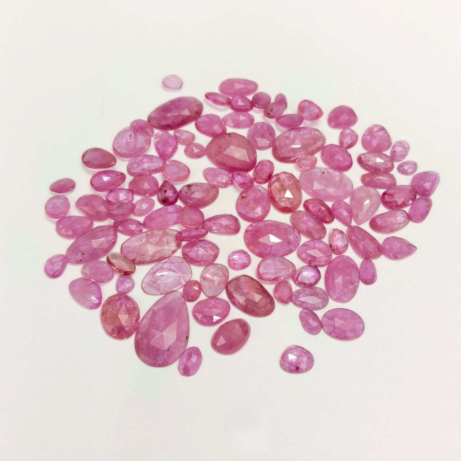 Natural Ruby (Mozambique) (Heated) 4.50x3.50mm to 14x8.50mm Mix Rose Cut Slices