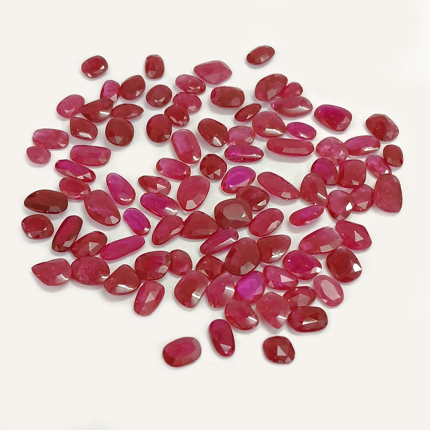 Natural Ruby (Mozambique) (Heated) 4.50x3.50mm to 8x5mm Mix Rose Cut Slices