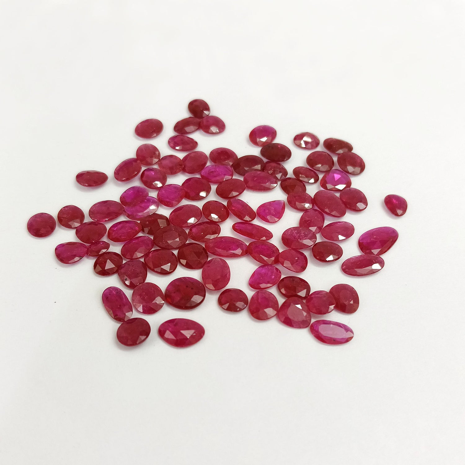 Natural Ruby (Mozambique) (Heated) 4.50x4mm to 8.50x5.50mm Mix Rose Cut Slices