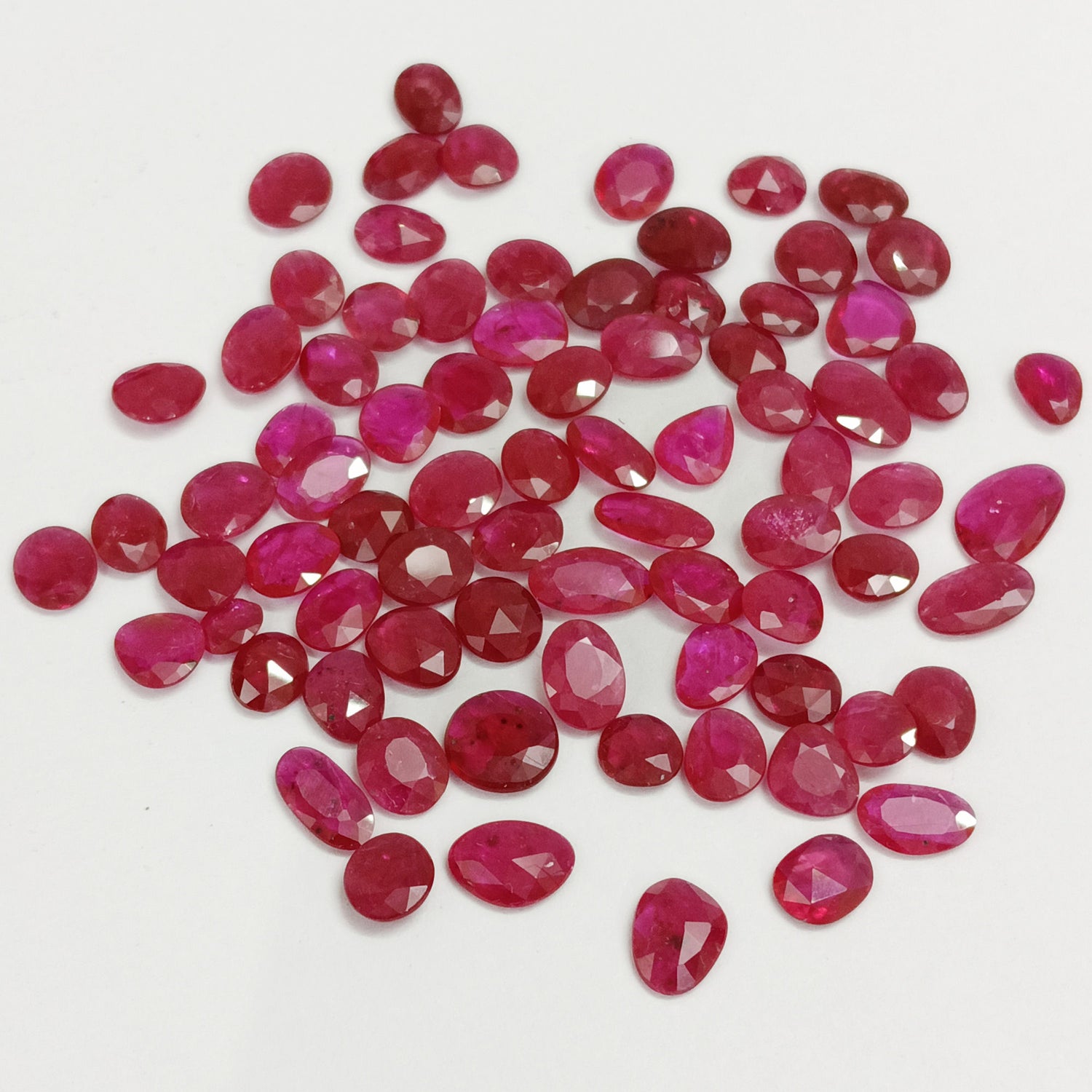 Natural Ruby (Mozambique) (Heated) 4.50x4mm to 8.50x5.50mm Mix Rose Cut Slices