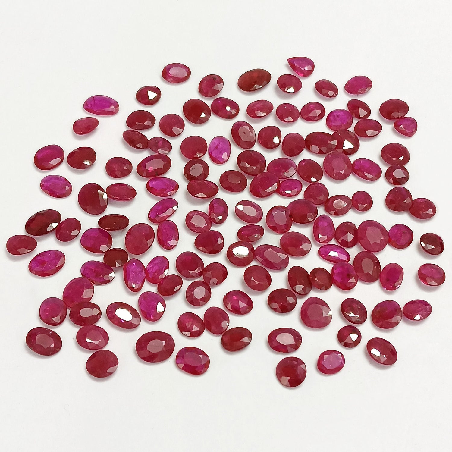 Natural Ruby (Mozambique) (Heated) 4x3.50mm to 6x5mm Mix Rose Cut Slices