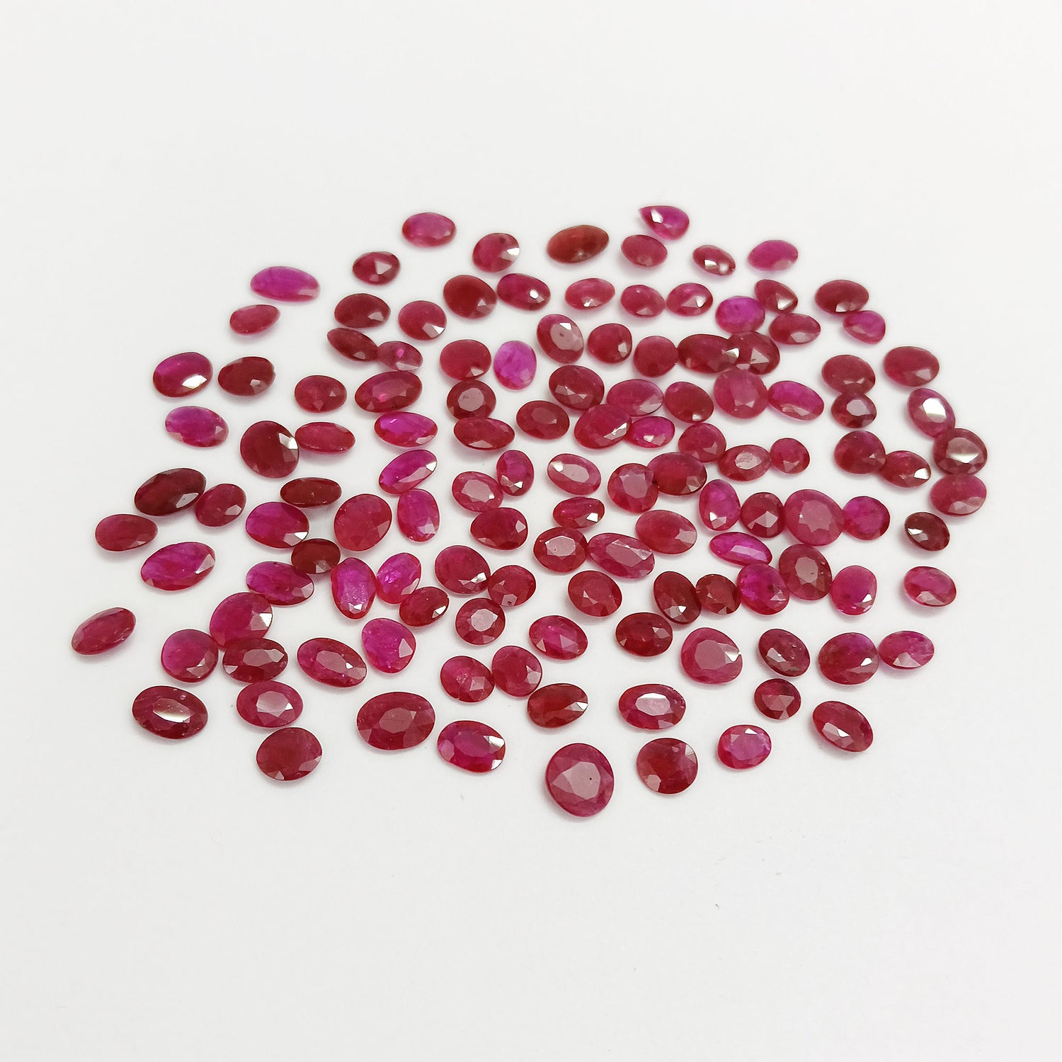 Natural Ruby (Mozambique) (Heated) 4x3.50mm to 6x5mm Mix Rose Cut Slices