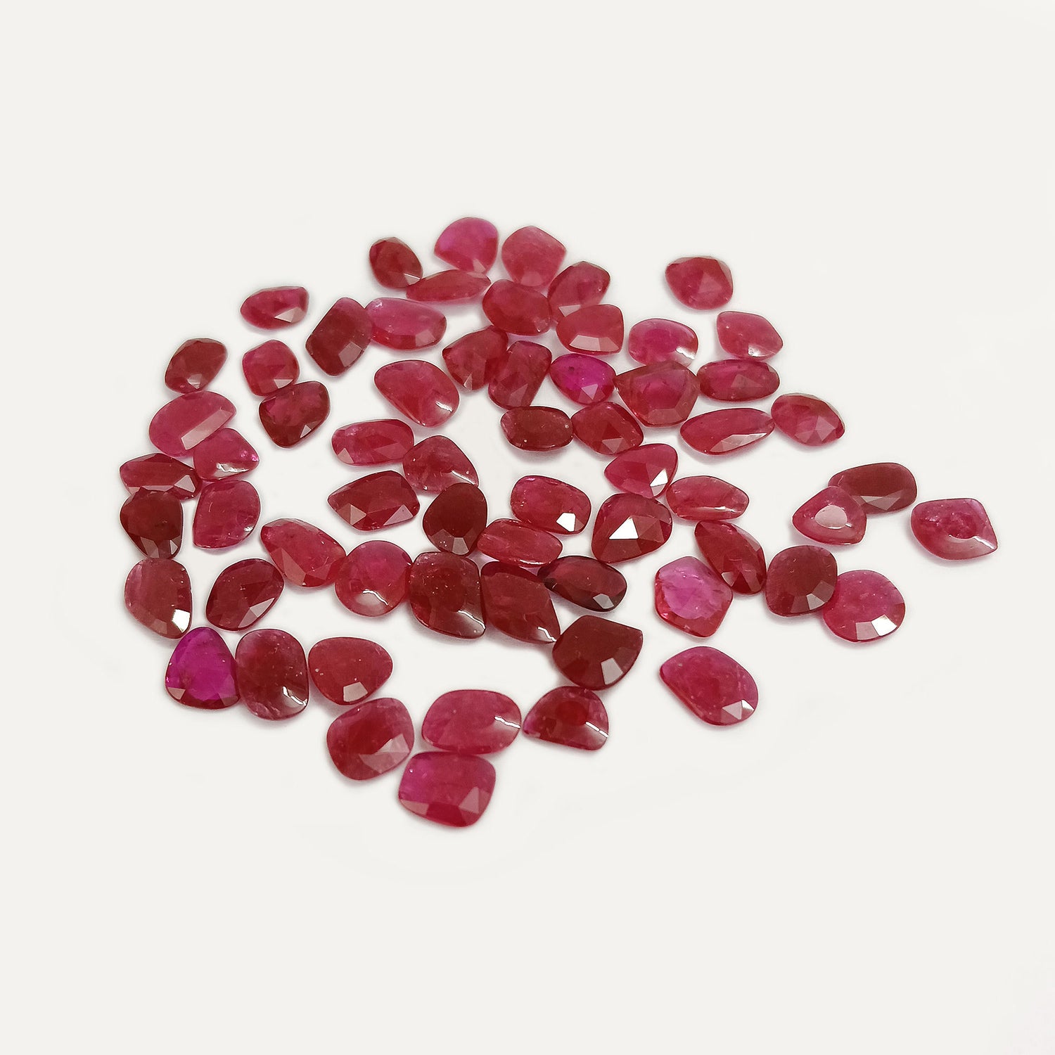 Natural Ruby (Mozambique) (Heated) 5.50x3.50mm to 9x5mm Mix Rose Cut Slices