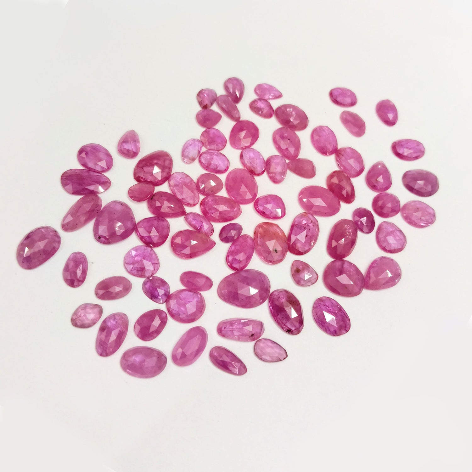Natural Ruby (Mozambique) (Heated) 5.50x3mm to 15x9mm Mix Rose Cut Slices