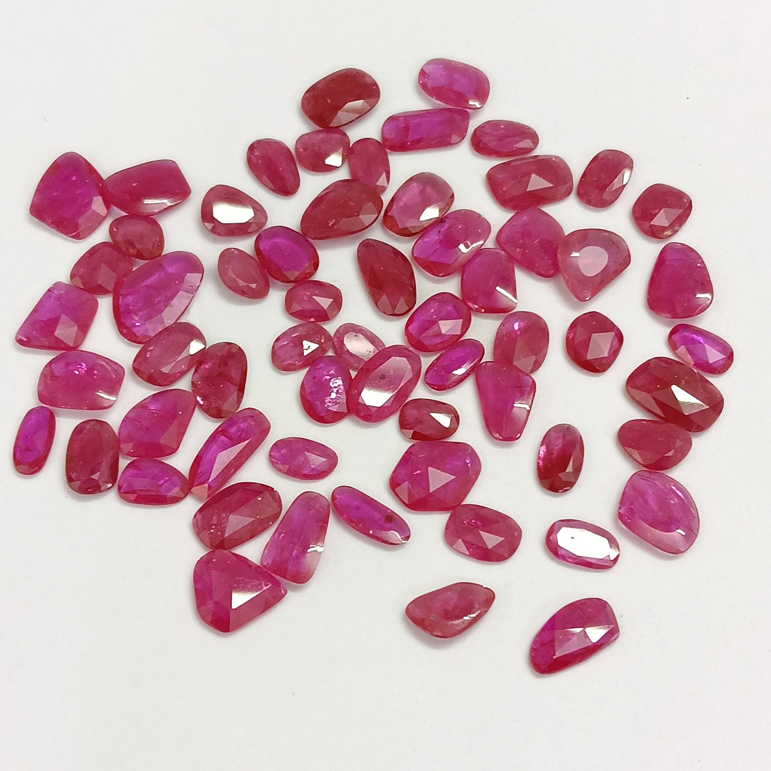Natural Ruby (Mozambique) (Heated) 5.50x4mm to 10x6mm Mix Rose Cut Slices
