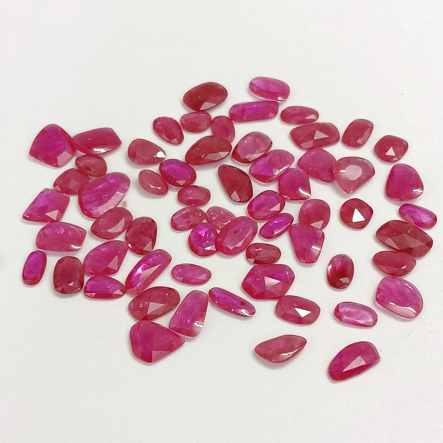 Natural Ruby (Mozambique) (Heated) 5.50x4mm to 10x6mm Mix Rose Cut Slices