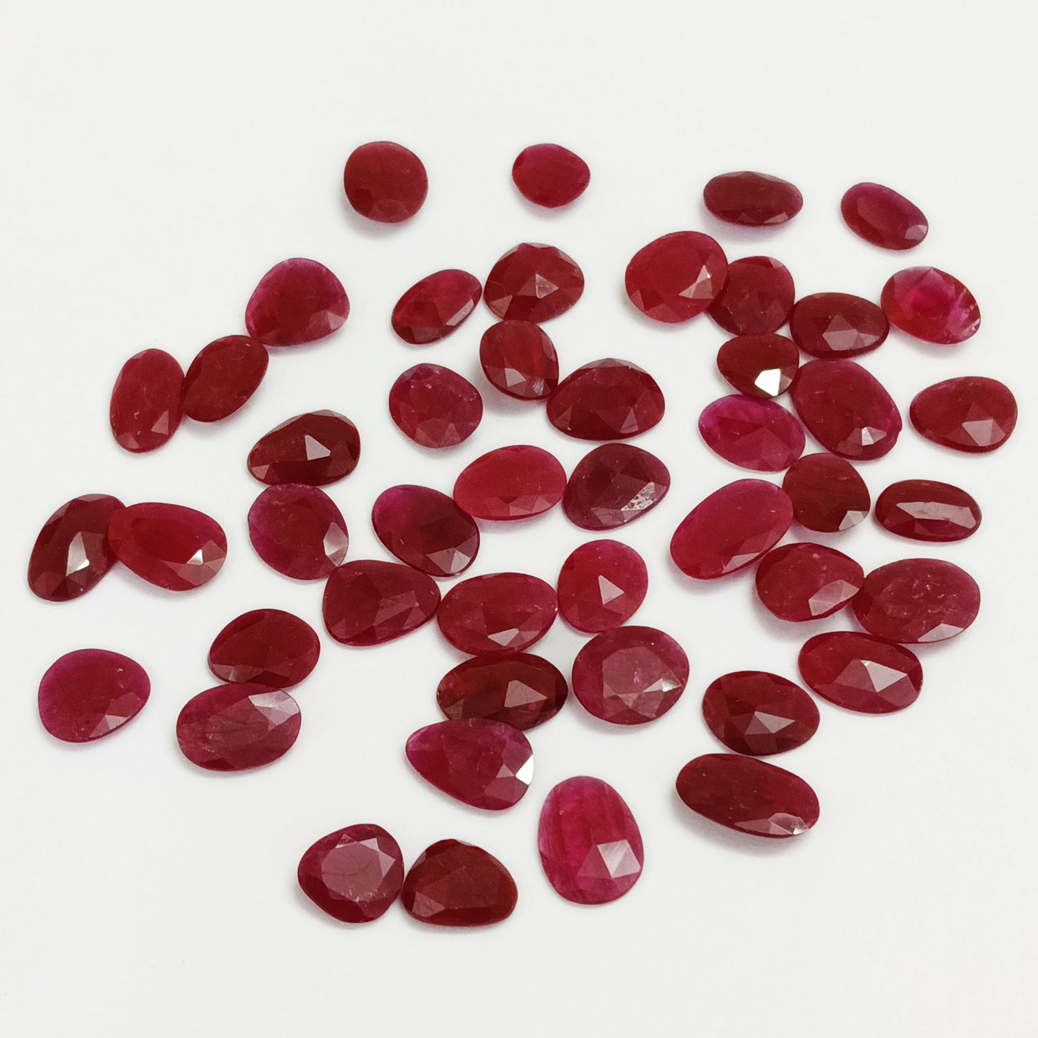 Natural Ruby (Mozambique) (Heated) 5x4.50mm to 8.50x6mm Mix Rose Cut Slices