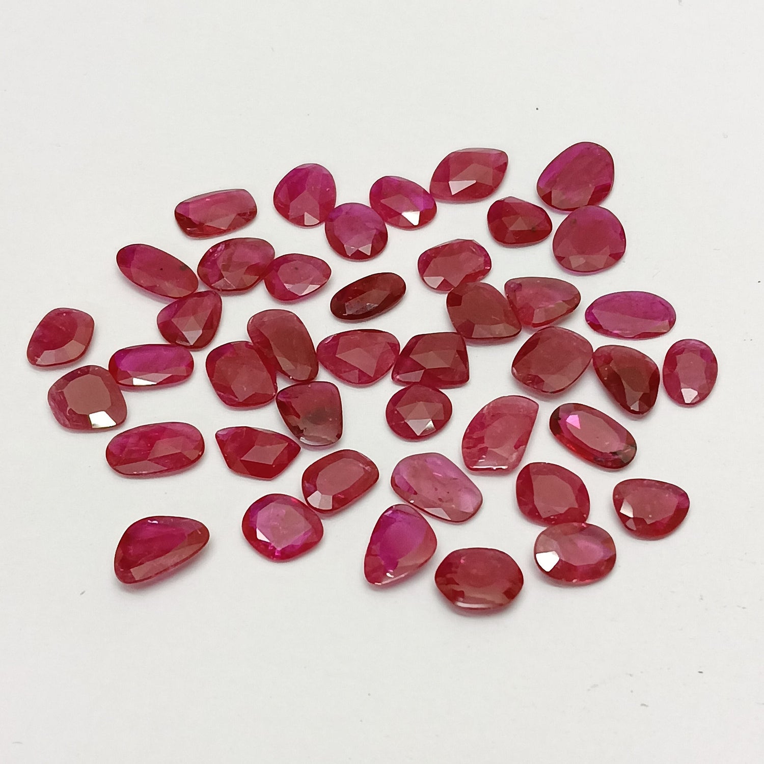 Natural Ruby (Mozambique) (Heated) 6.50x5mm to 9.50x7mm Mix Rose Cut Slices