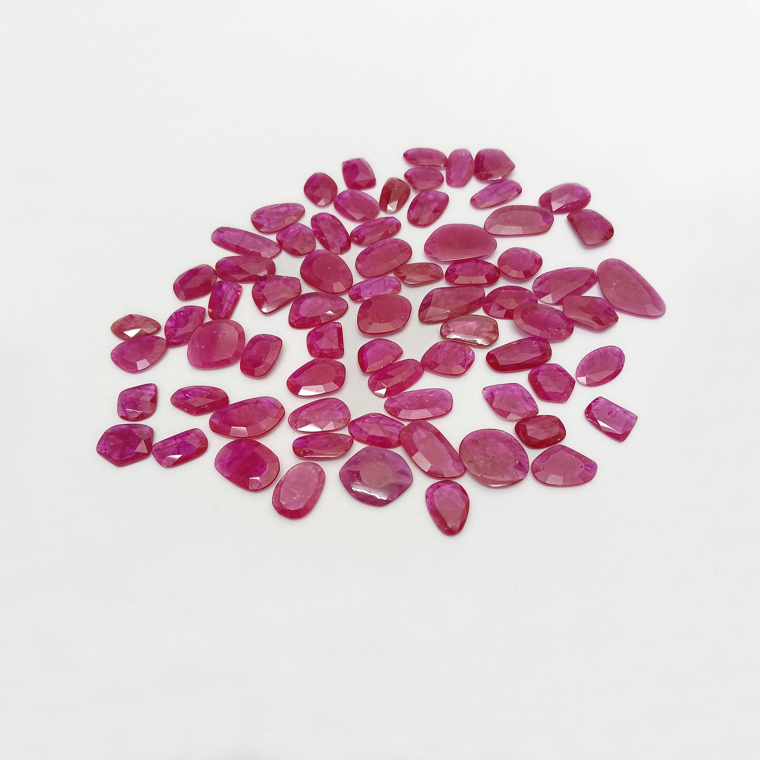 Natural Ruby (Mozambique) (Heated) 7.50x6mm to 14.50x8mm Mix Rose Cut Slices