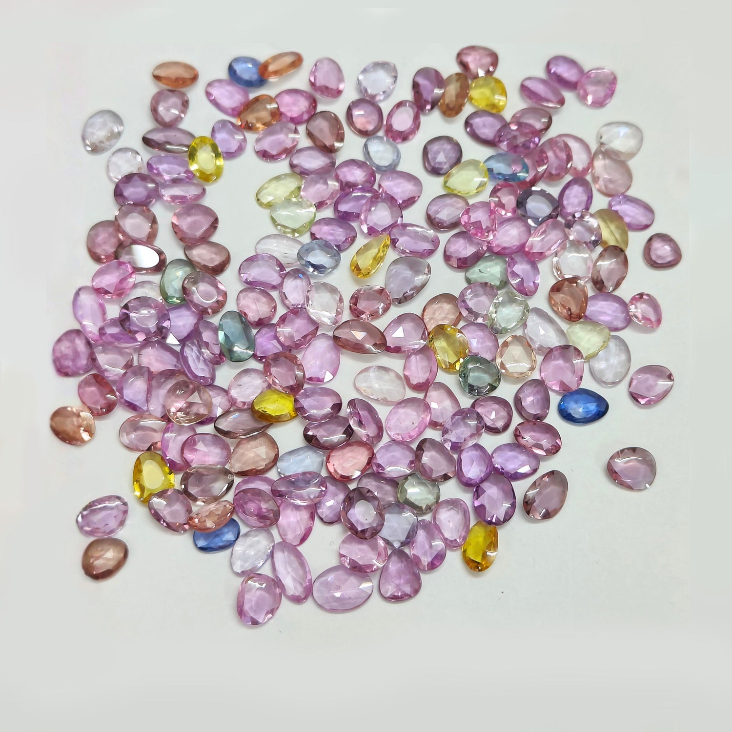 Natural Multi Sapphire (Madagascar) (Heated) 5.50x5mm to 9x5.50mm Mix Rose Cut Slices Faceted