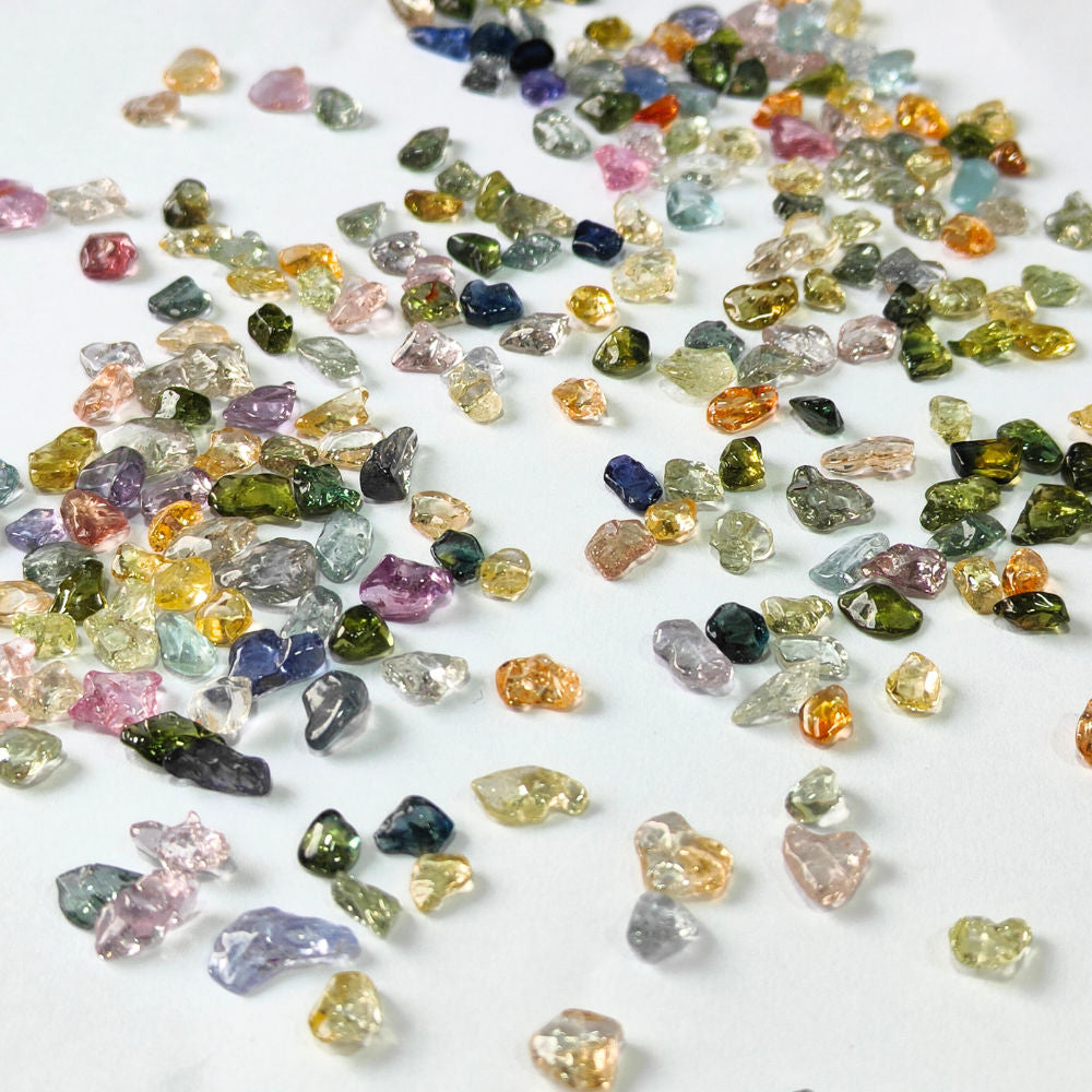 Natural Multi Sapphire (Madagascar) (Heated) 4mm to 8mm Uncut Chips