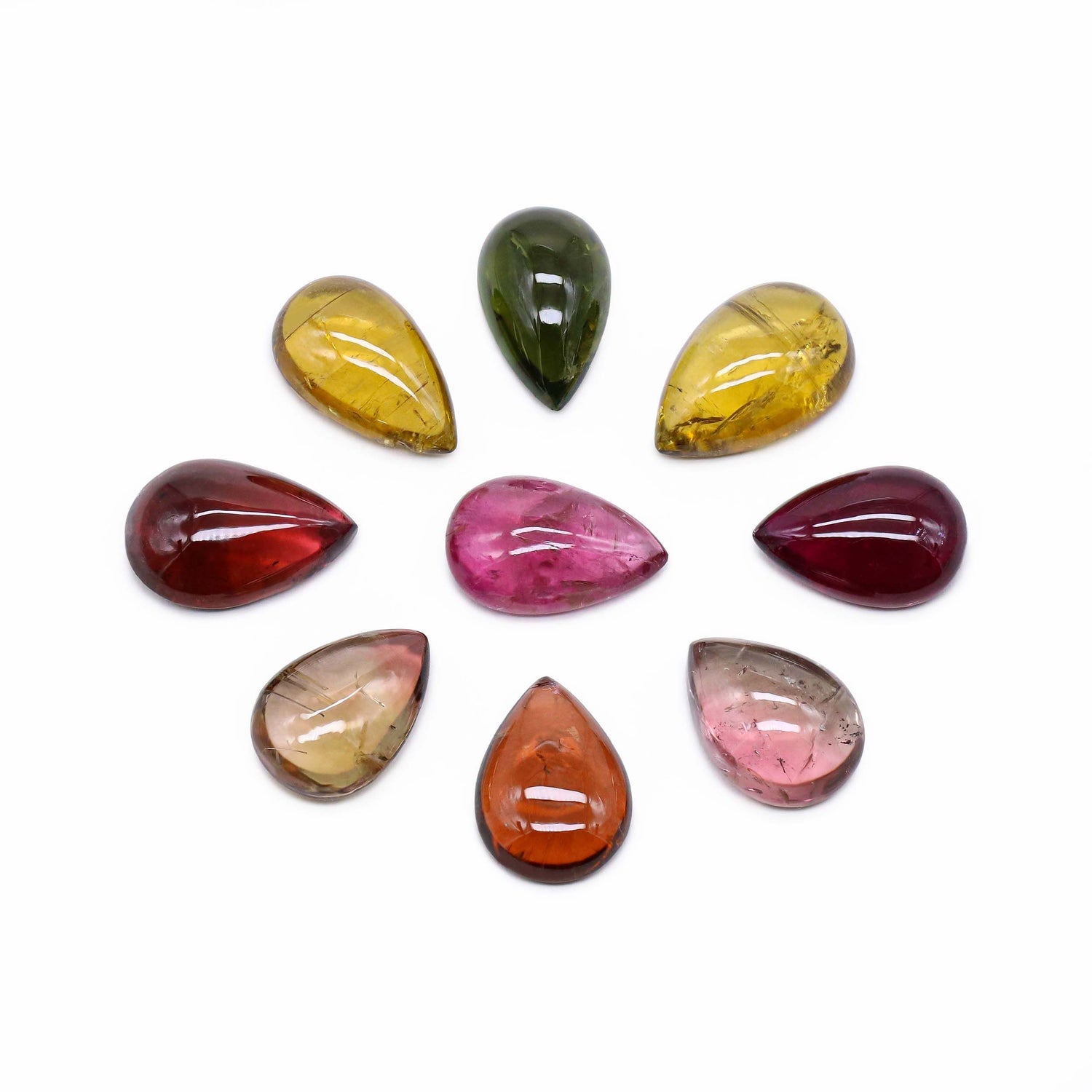 Multi Tourmaline 18x13mm to 20.50x13.50mm Pear Cabochon