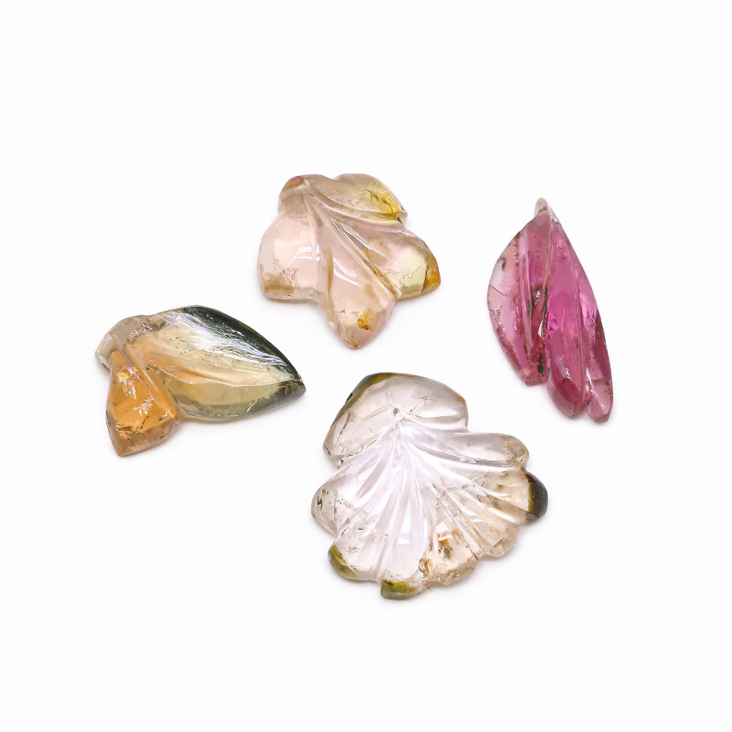 Multi Tourmaline 12x11.50mm to 17x7mm Carved Mix Fancy Shape