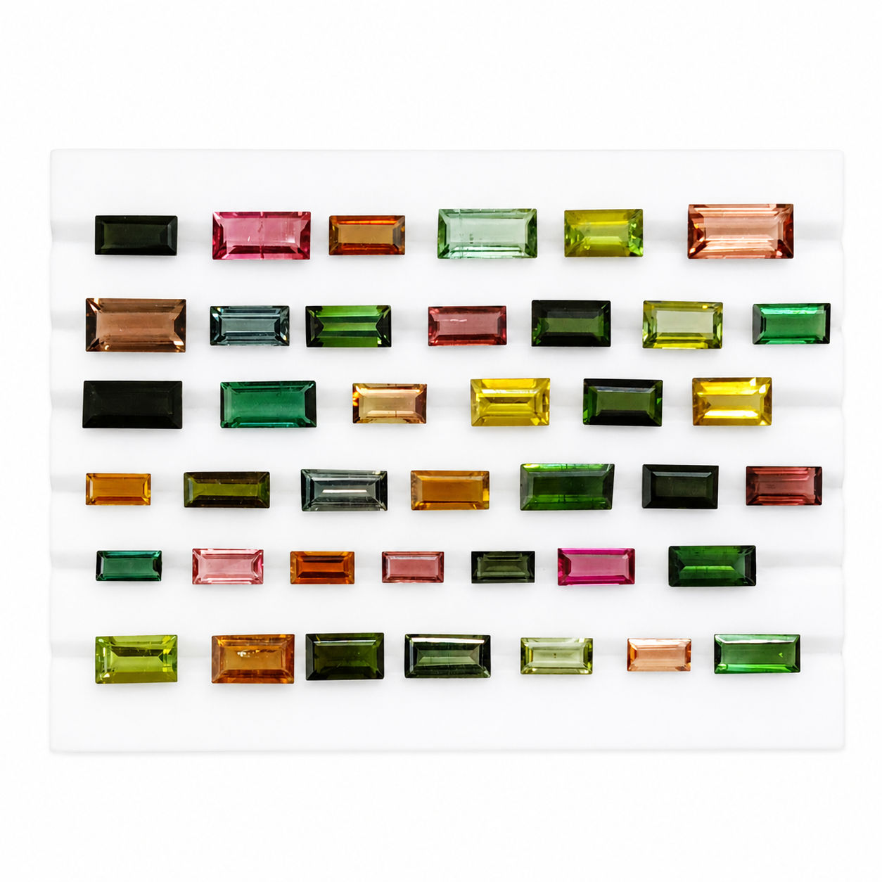 Multi Tourmaline 6x3.50mm to 18.50x7mm Baguette Faceted