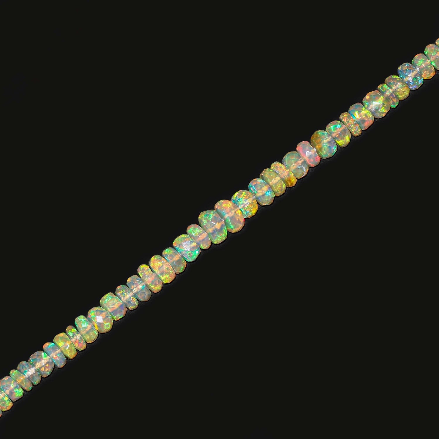 Ethiopian Opal 3mm To 6mm Rondelle Faceted Beads (17 Inch)