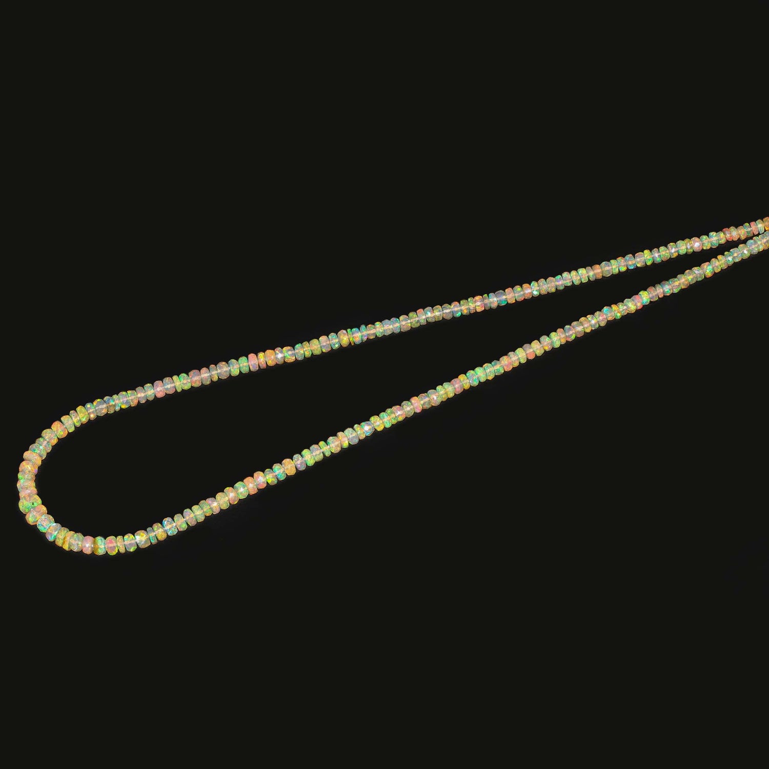 Ethiopian Opal 3mm To 6mm Rondelle Faceted Beads (17 Inch)