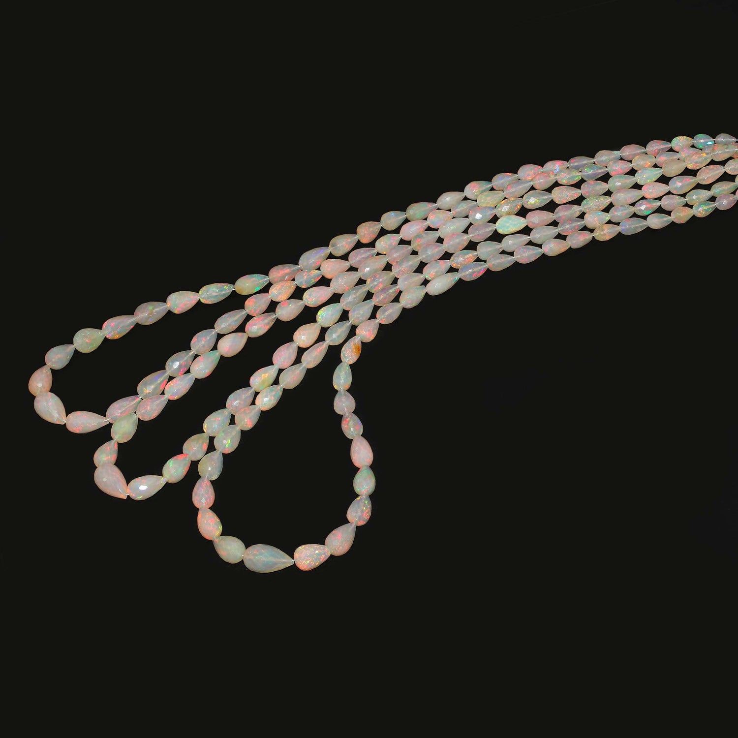 Ethiopian Opal 5x3mm To 13x8mm Drops Faceted Beads (17 Inch)