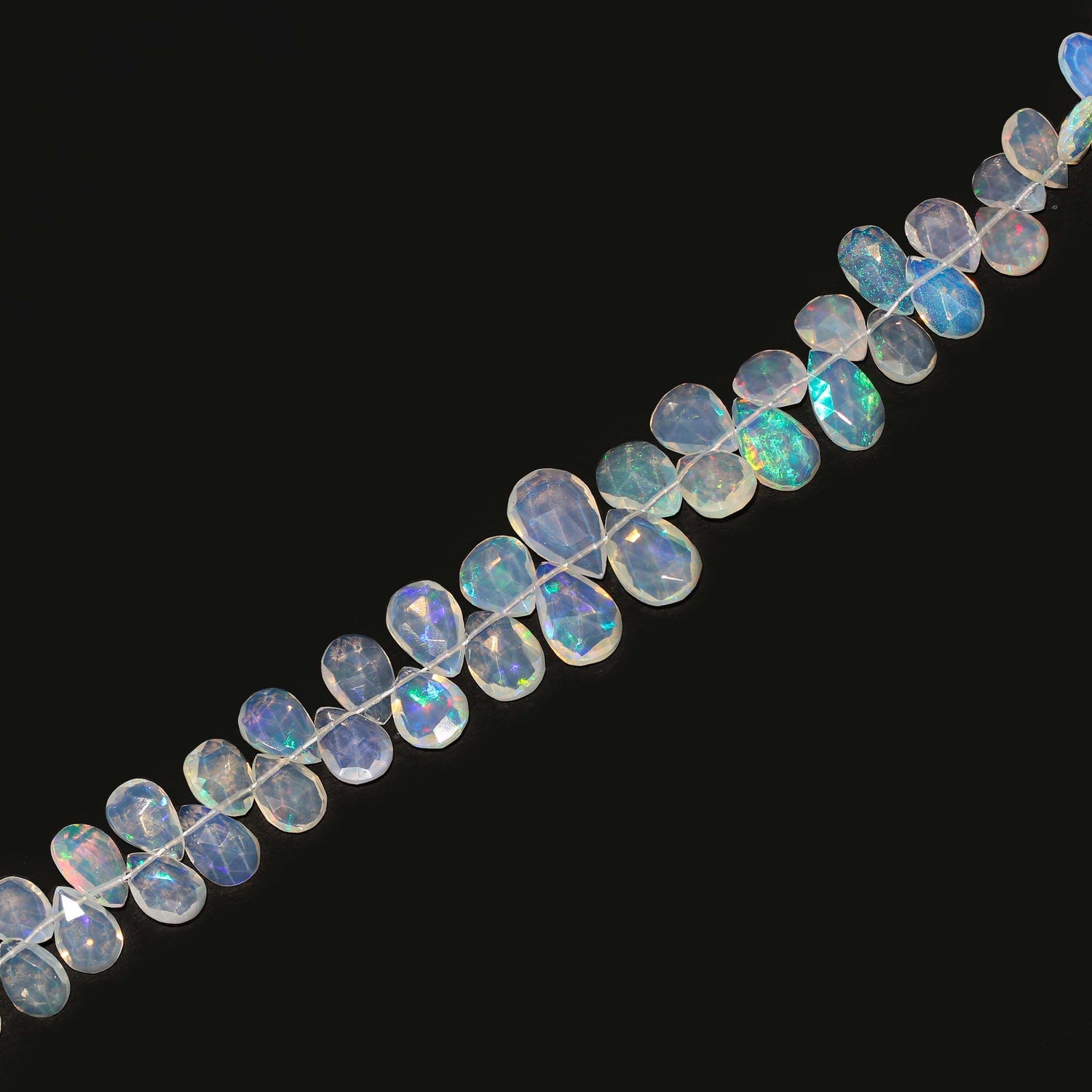 Ethiopian Opal 6x5mm To 12x8mm Pears Faceted Beads (17 Inch)