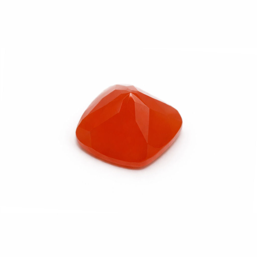 Orange Chalcedony Cushion Faceted