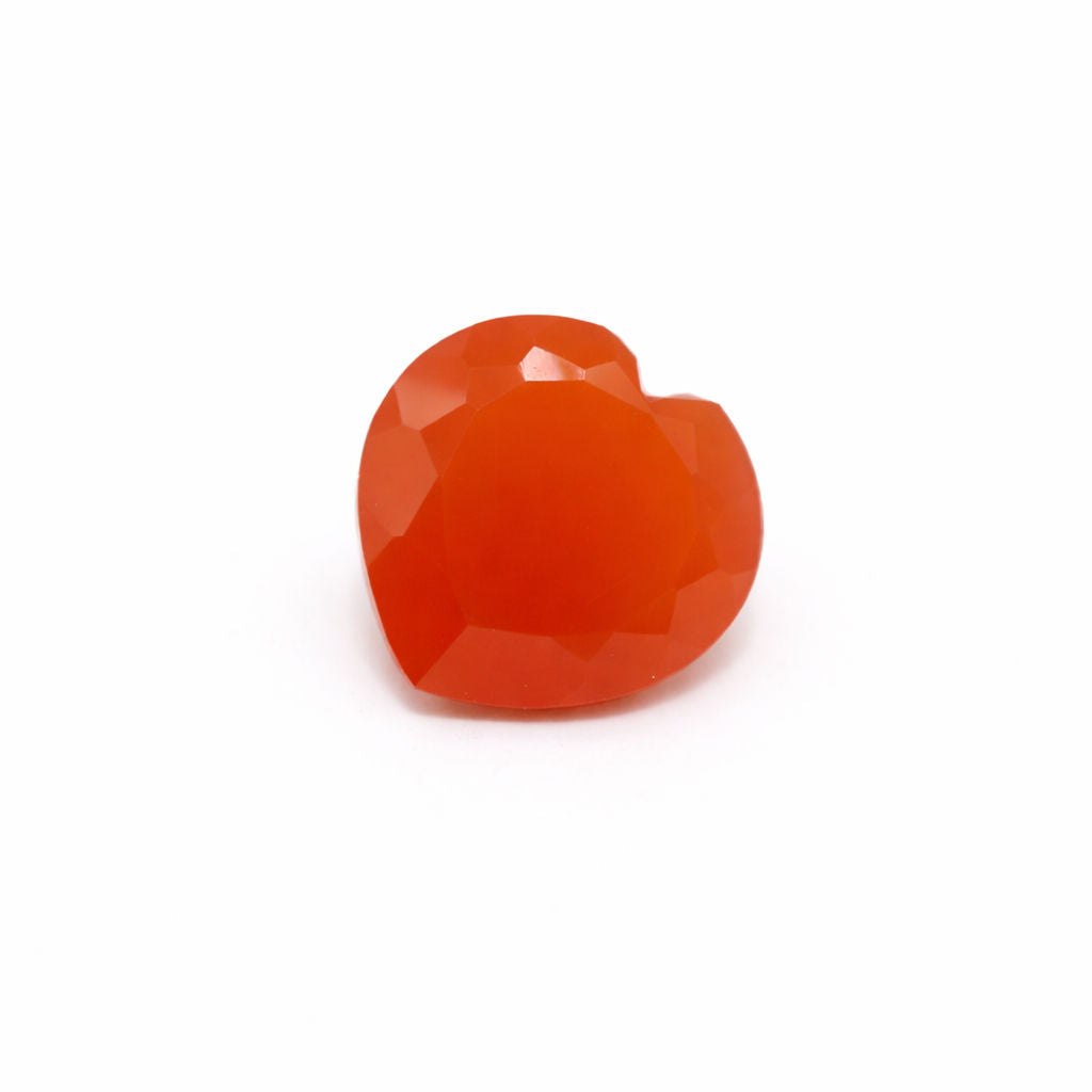 Orange Chalcedony Heart Shape Faceted