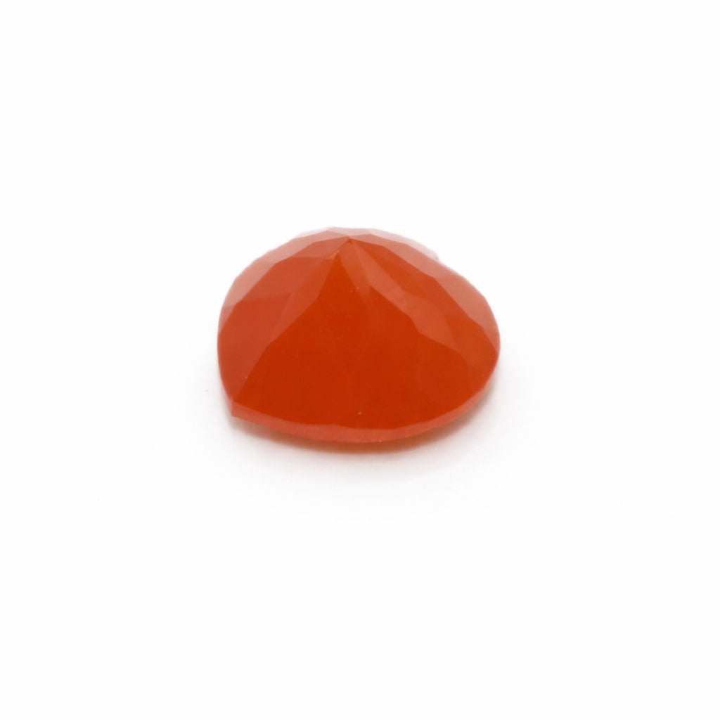 Orange Chalcedony Heart Shape Faceted