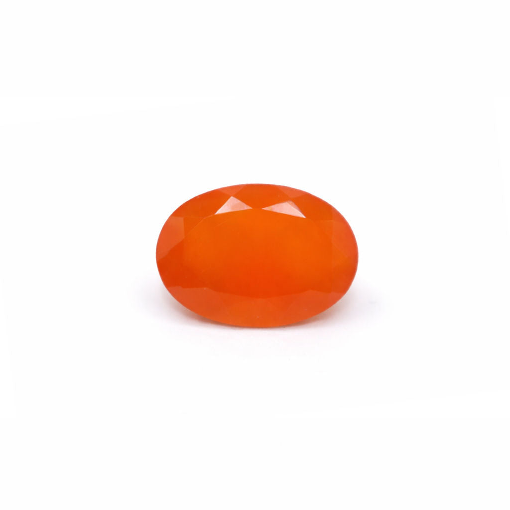 Orange Chalcedony Oval Faceted