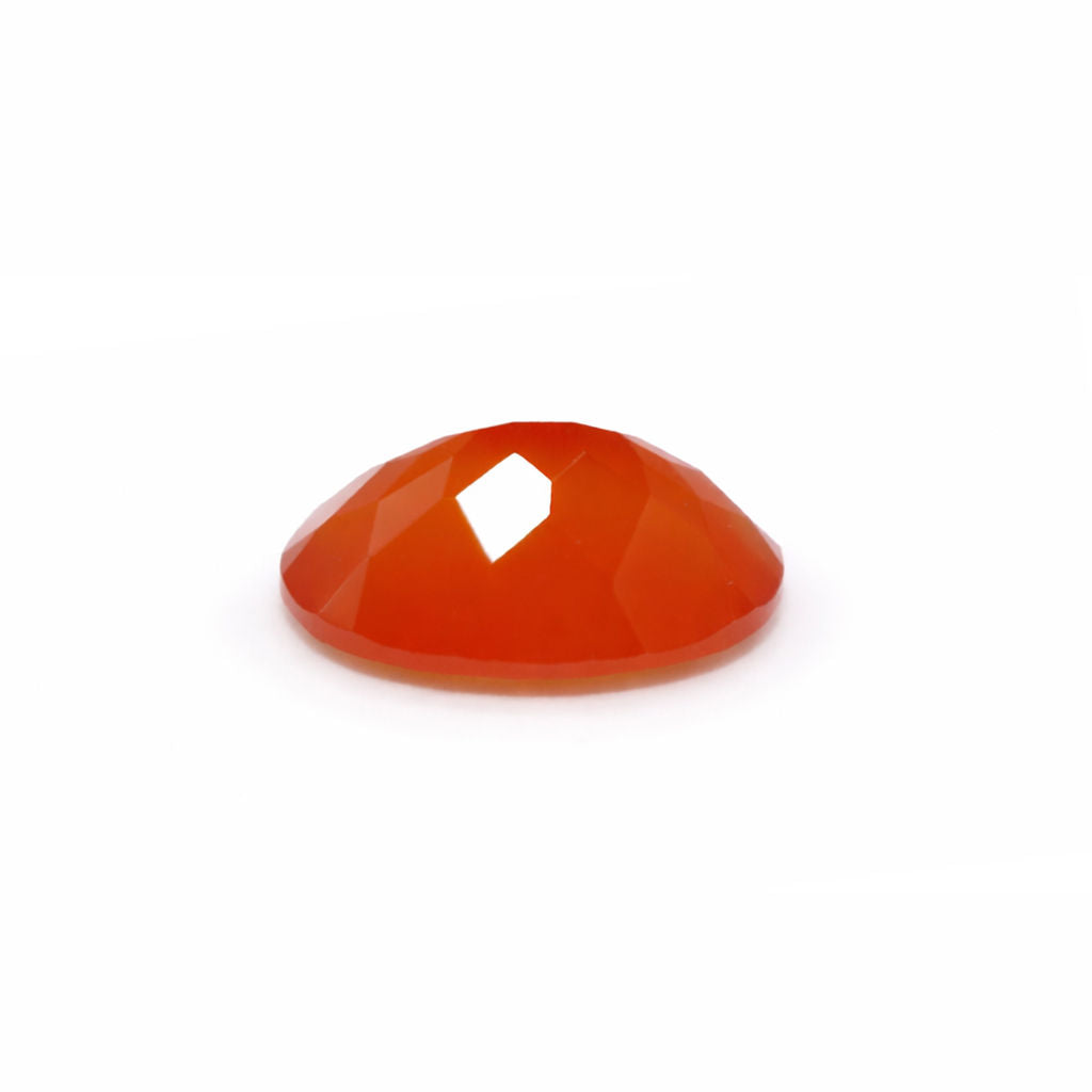 Orange Chalcedony Oval Faceted