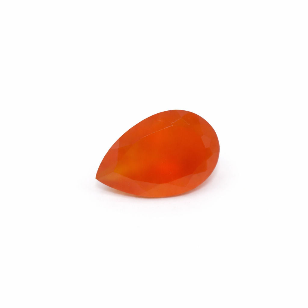 Orange Chalcedony Pear Faceted