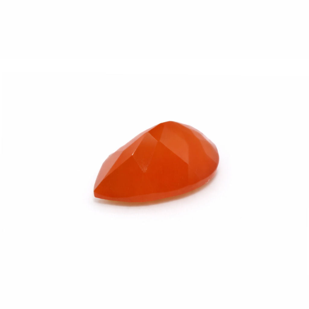 Orange Chalcedony Pear Faceted