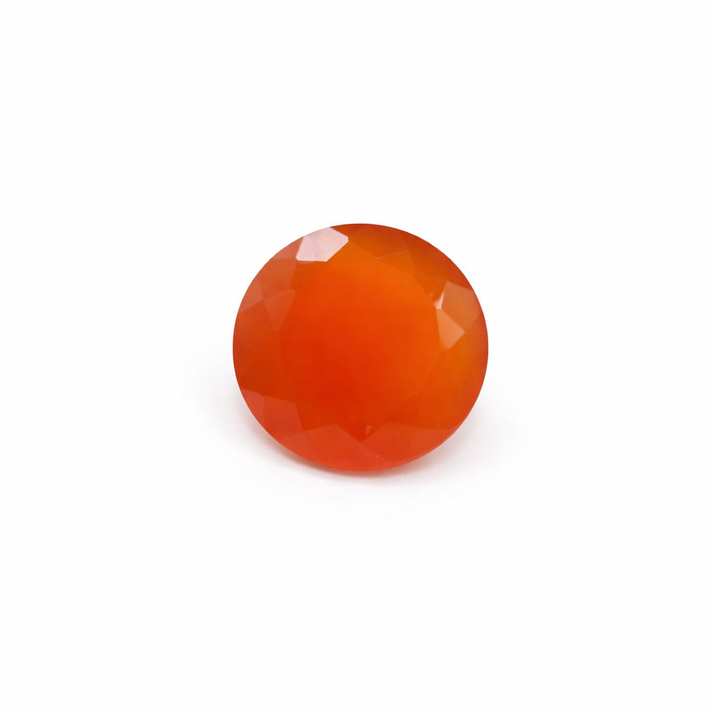 Orange Chalcedony Round Faceted