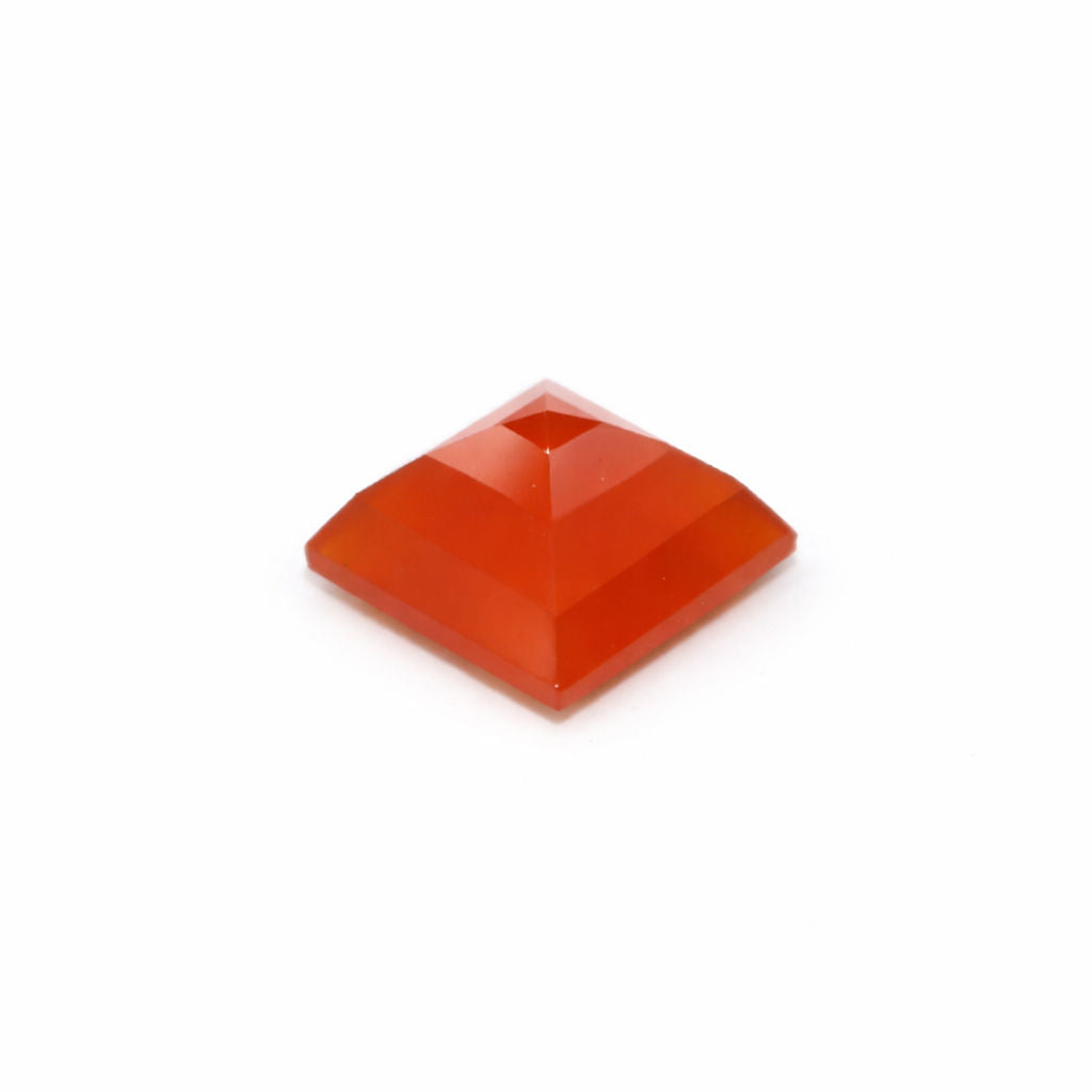 Orange Chalcedony Square Faceted