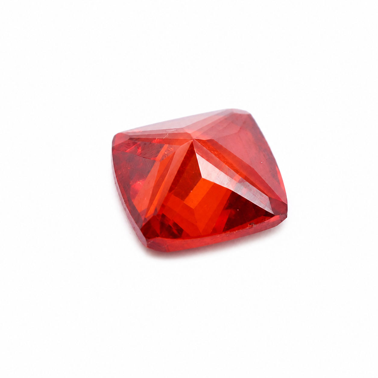Cubic Zirconia (Orange Color) Cushion Faceted