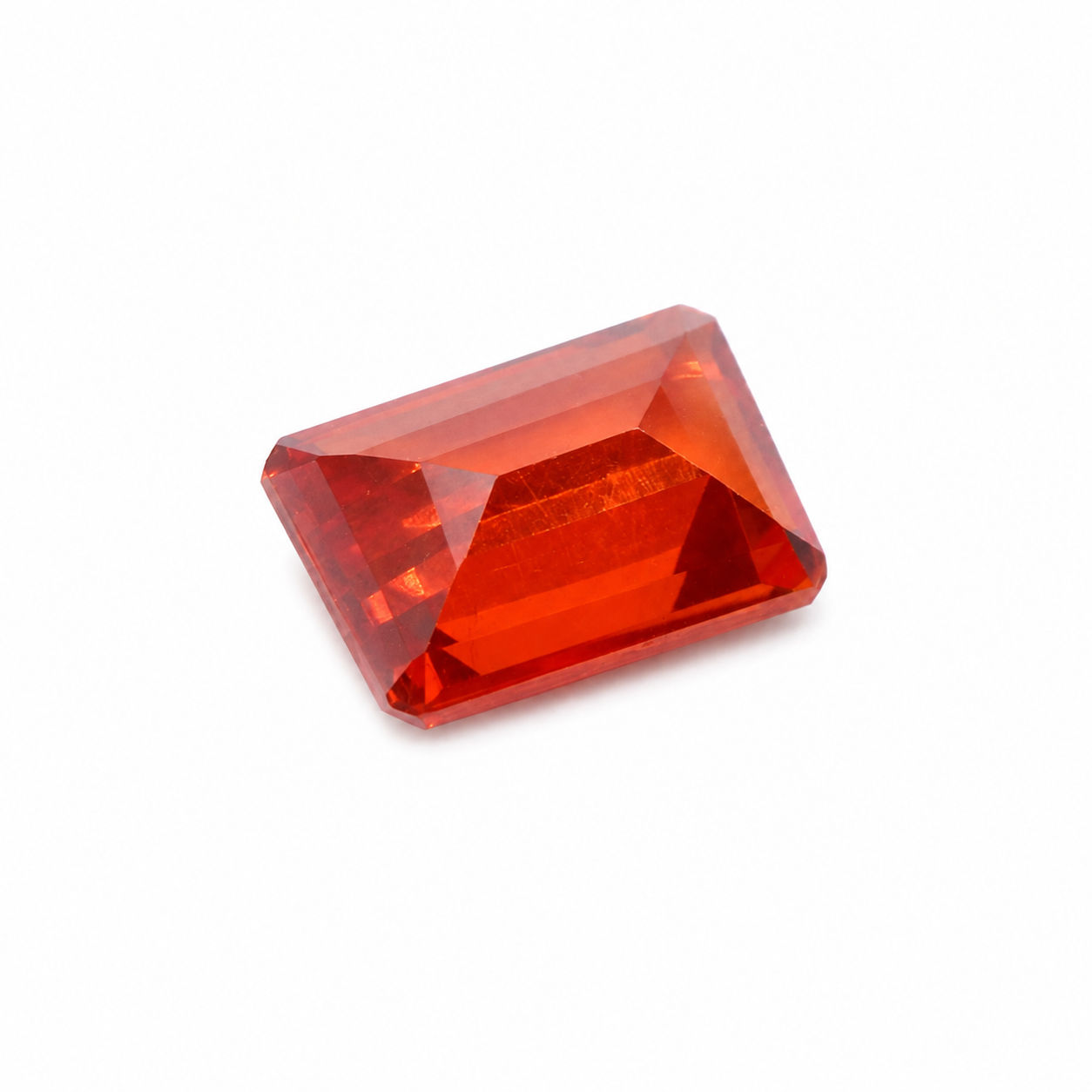 Cubic Zirconia (Orange Color) Octagon Faceted