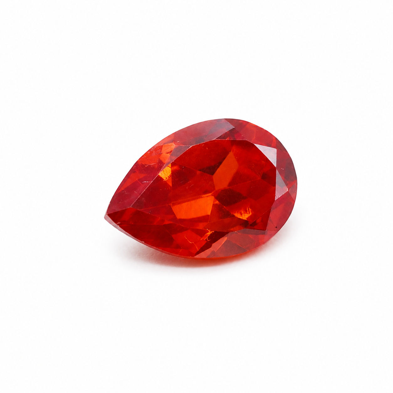Cubic Zirconia (Orange Color) Pear Faceted