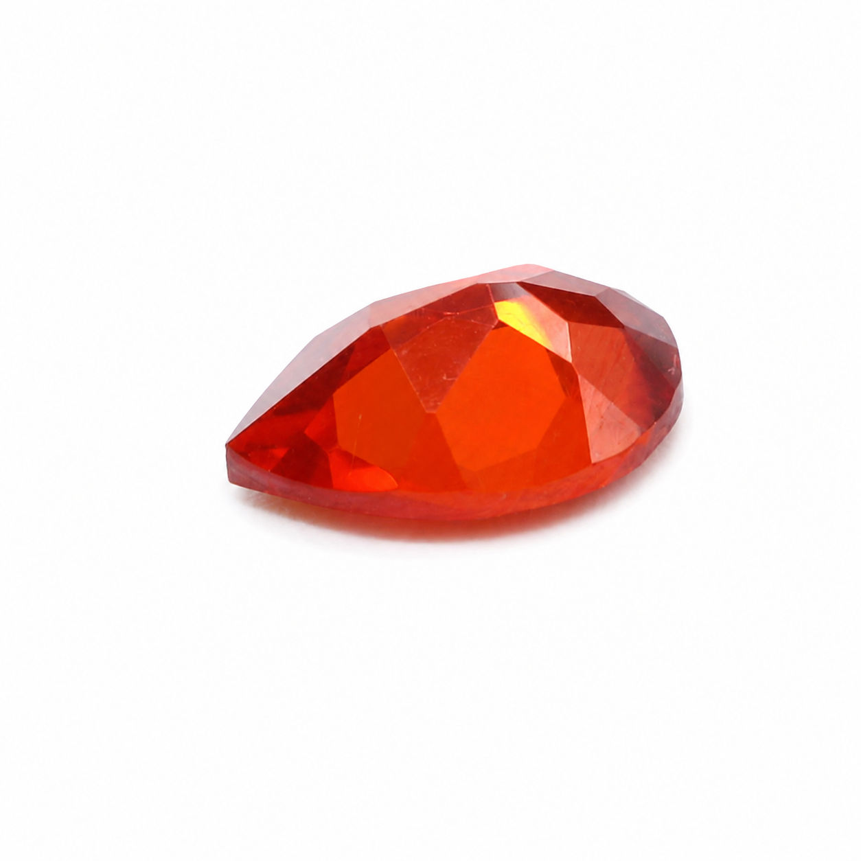 Cubic Zirconia (Orange Color) Pear Faceted