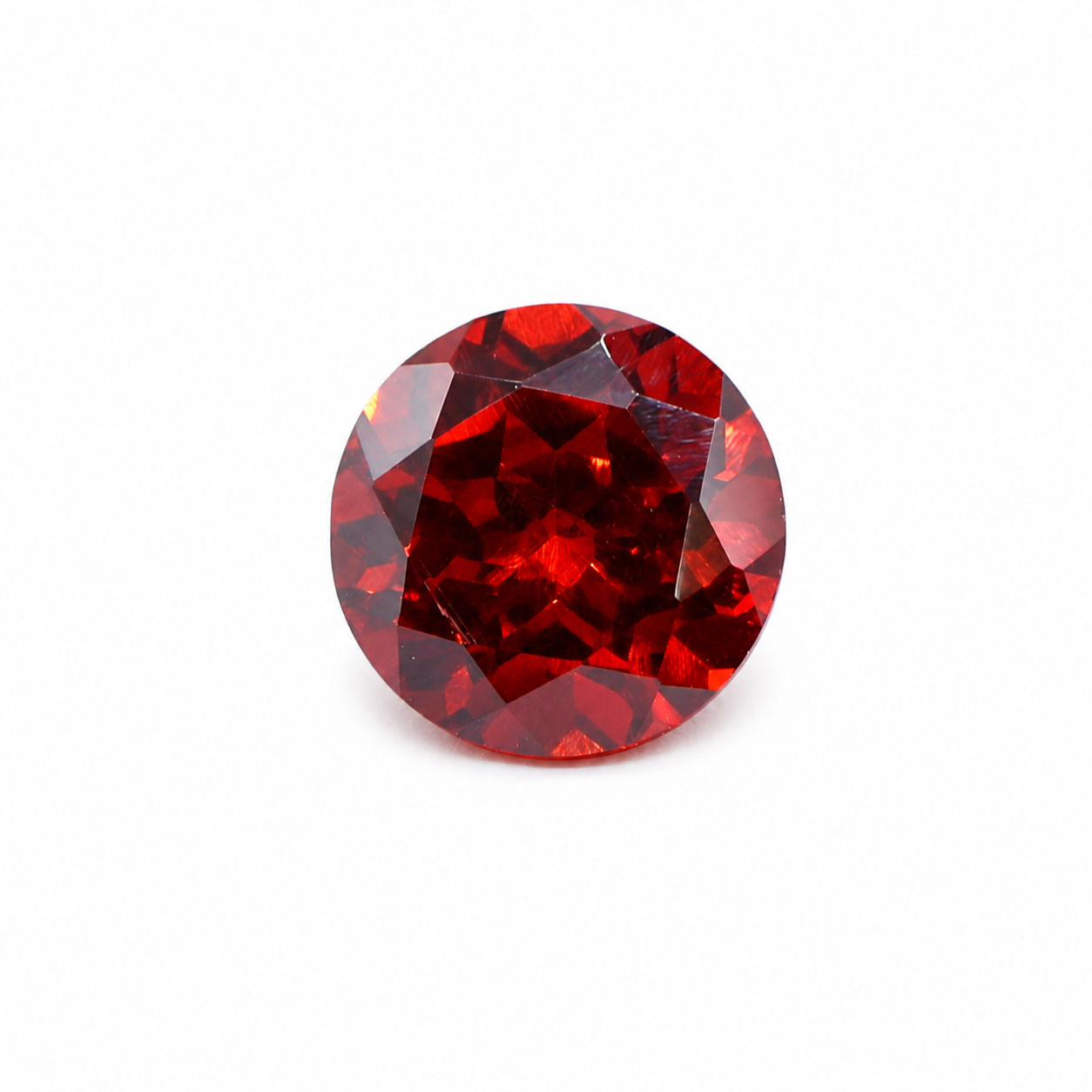 Cubic Zirconia (Orange Color) Round Faceted